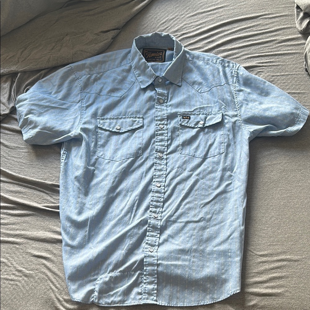 Howler Brothers Med Short Sleeved Western Pearl Snap Men's Shirt